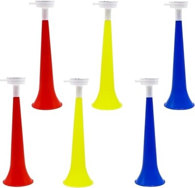 1 3 6er Pack Tieftöner Lufthorn Handgerät Vuvuzela Nebel Fußball Festival laute Hörner