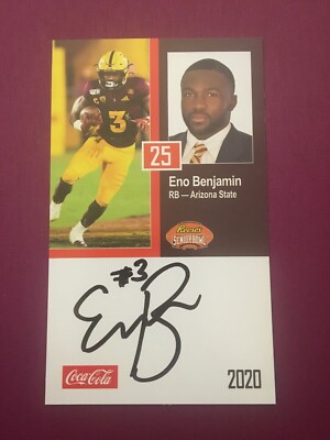 Eno Benjamin signed autographed 2020 Senior Bowl card 1/25/20 ASU Arizona State