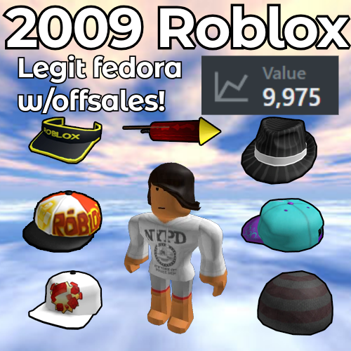 LEGIT FEDORA + 09 VISOR + 9K RAP | RARE 2009 ROBLOX-image