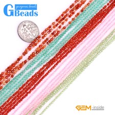 Natural Gemstone 2mm Faceted Round Spacer Small Beads for Jewelry Making 15"