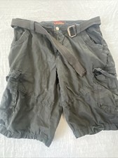 Vigo Black Cargo Shorts Waist 36 With Belt.