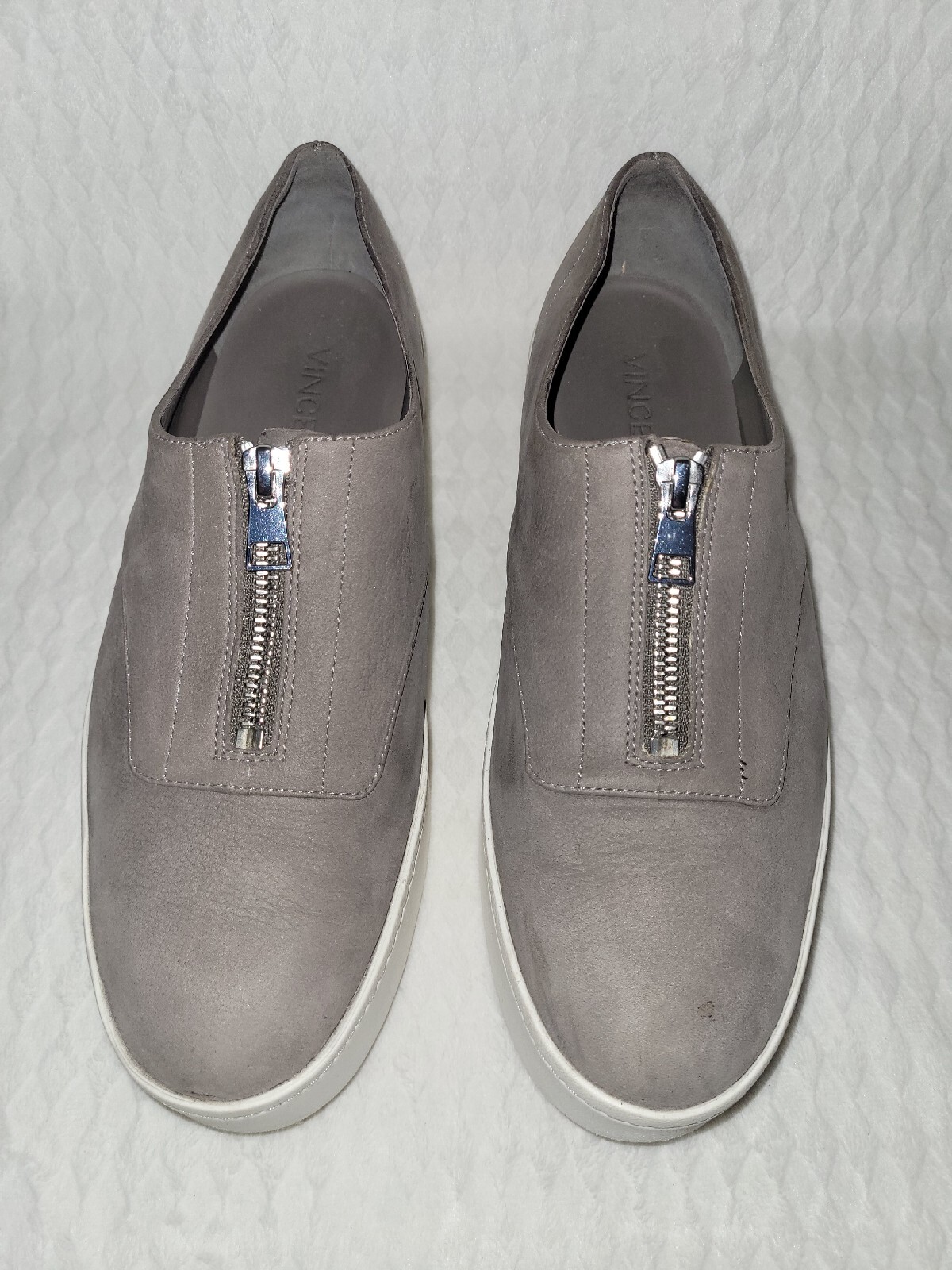 Vince Platform ZipFront Sneakers Gray NubuckLeath… - image 10