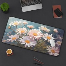 Daisy Mouse Pad, Floral Desk Mat, Aesthetic Mousepad, Anti Slip Desk Mat
