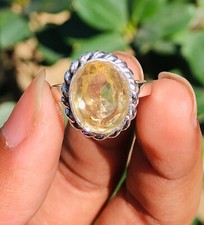 Most Outstanding 3.00 Grams .925 Sterling Silver Citrine Faceted Ring 34 B1