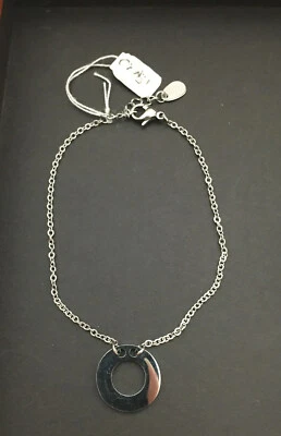Neuf bracelet chaîne en acier inoxydable argenté cercle creux - Photo 1/2