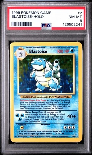 New Listing1999 Pokémon Blastoise Holo Rare 2/102 Base Set, PSA 8