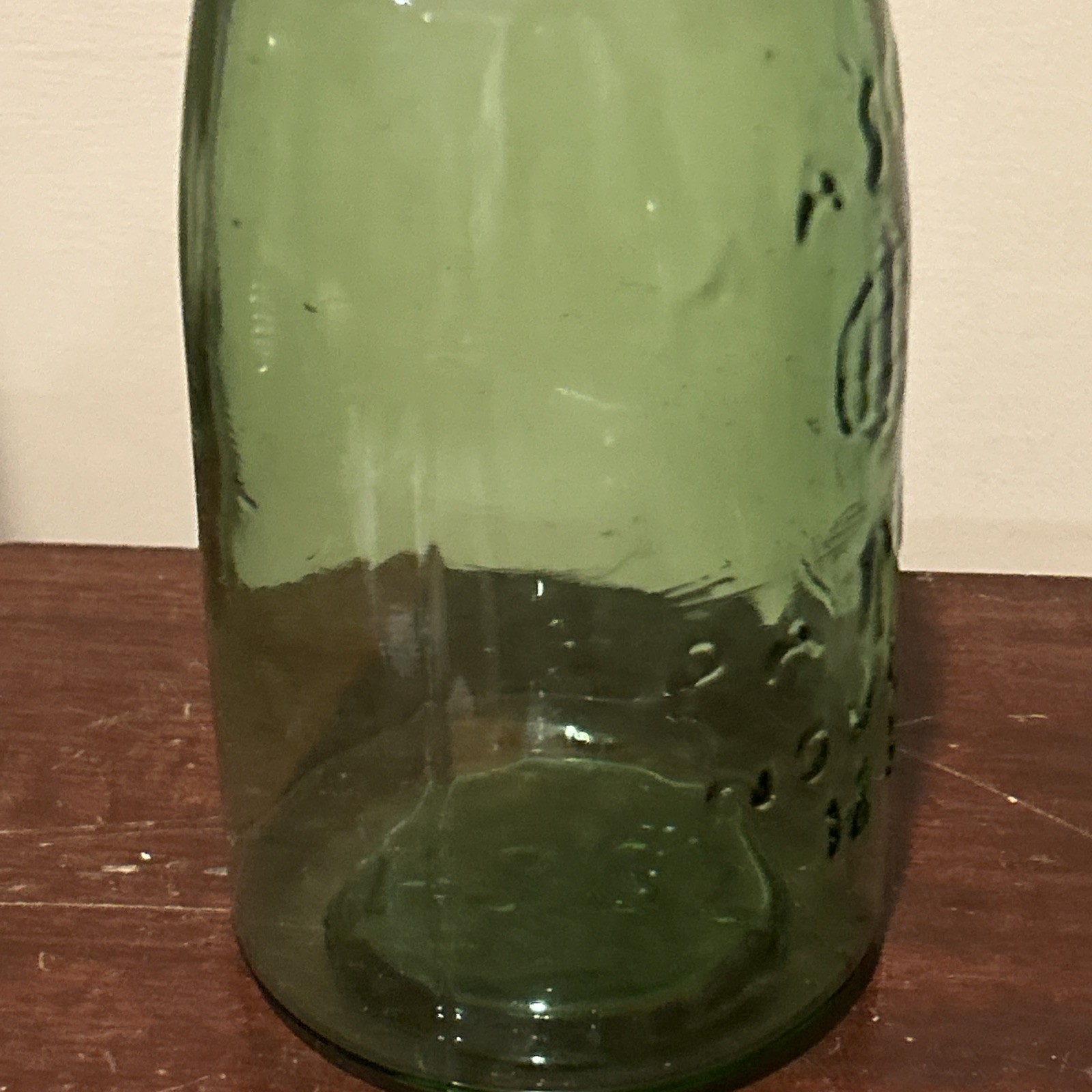 Vintage  Green Quart Mason's Patent Nov 30 1858 Canning Jar Zinc Lid H362