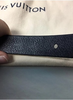 Louis Vuitton LV Black Leather M9578 Belt with Buckle SZ 80/32 | eBay
