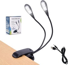 Music Stand Light, 1/2/4/10 Pack Clip on LED Book Lights, USB 1 Pack, Black