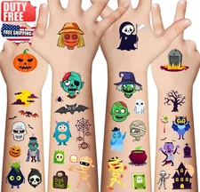 120-Piece Halloween Temporary Tattoos Kit – Waterproof, Fast USA Ship