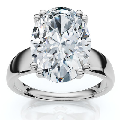 Zertifizierter ovaler Diamant-Solitär-Verlobungsring 4 kt im Labor gezüchtet
