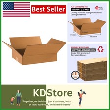 20 Pack Heavy Duty Corrugated Shipping  Storage Boxes - 18"x14"x4" Kraft Car...