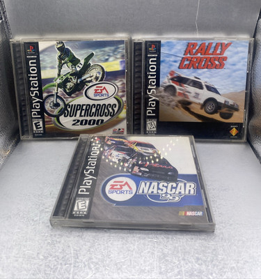 Lot Of 3 PS1 PlayStation 1 Racing Games Rally Cross NASCAR 99 Supercross 2000