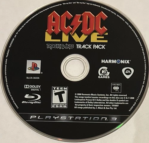AC/DC Live: Rock Band Track Pack (PlayStation, PS3) DISC ONLY, NO TRACKING M2440
