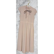 Alexia Admor Blush Pink Bow Midi Dress Cap Sleeve Fit Flare D4040 Mens 8
