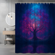 Colorful Tree Shower Curtain - Waterproof Fabric for Bathroom Decor