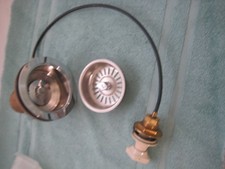 ACRIFORM ADVANTAGE KD3 CABLE CONTROL KITCHEN SINK DRAIN chrome w/ ALMOND knob