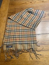 Cashmink V Fraas Germany Scarf Tan Red Black Plaid Acrylic Tartan Unisex