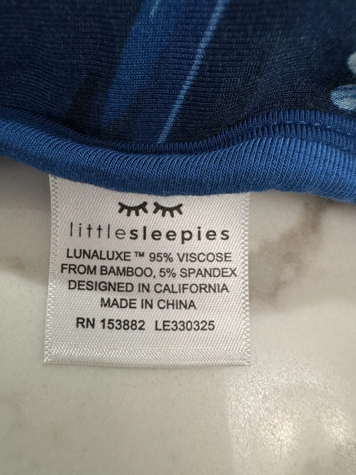 Одеяло Little Sleepies Cloud 45x45 дюймов бамбук светлячок синее для кемпинга звезды - Изображение 2 из 3