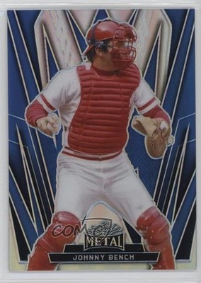 2024 Leaf National Convention Metal Blue Prismatic 5/15 Johnny Bench HOF 13u1