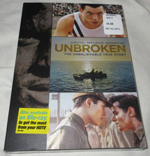 Unbroken 2014 DVD NEW Jack O'Connell Louis Zamperini WWII w/Slipcover Sealed