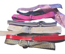 Belts Lot Of 6 Girls Large  Various Styles Pink Purple Rainbow Metallic Glitter