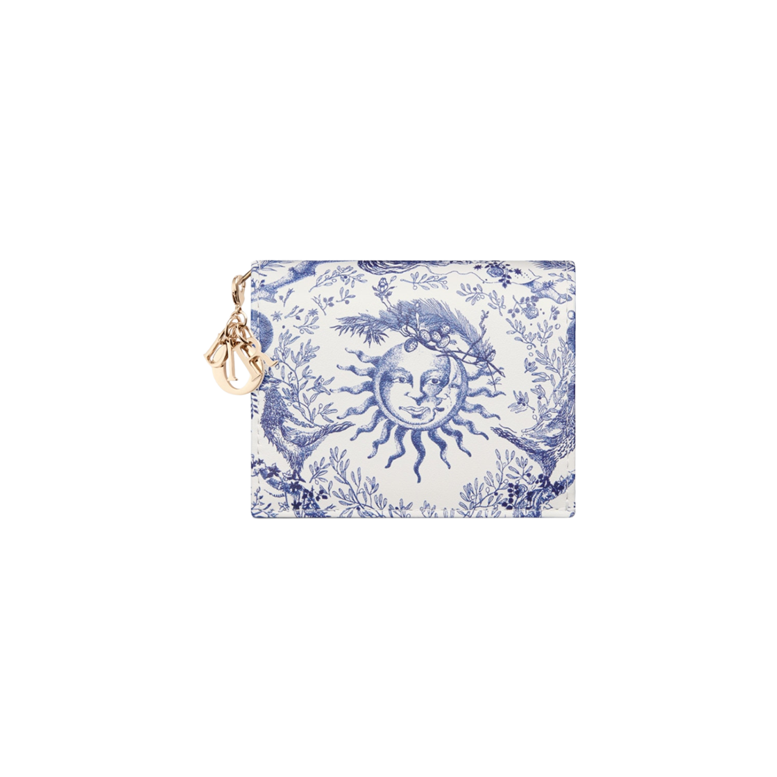 Dior Mini Lady Gardenia Wallet in Blue Soleil Print