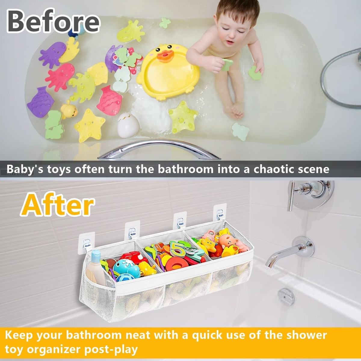 Bath Toy Storage Solutions Mesh Bath Toy Organizer With