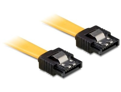 DeLOCK 3x SATA 6Gb/s Cable 10 cm Yellow / Metal 3 10cm