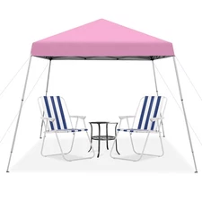 Instant Pop-up Canopy w/ 10x10 FT Base Footprint & 7.7x7.7 FT Canopy Top Pink