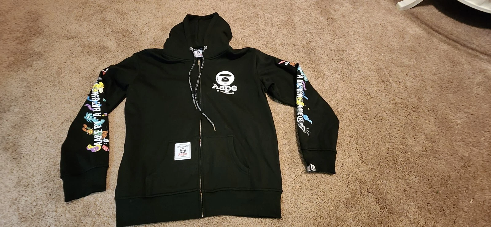 A BATHING APE (BAPE) Felpa con cappuccio uomo Aape x Steven Harrington taglia Large nera una scimmia da bagno