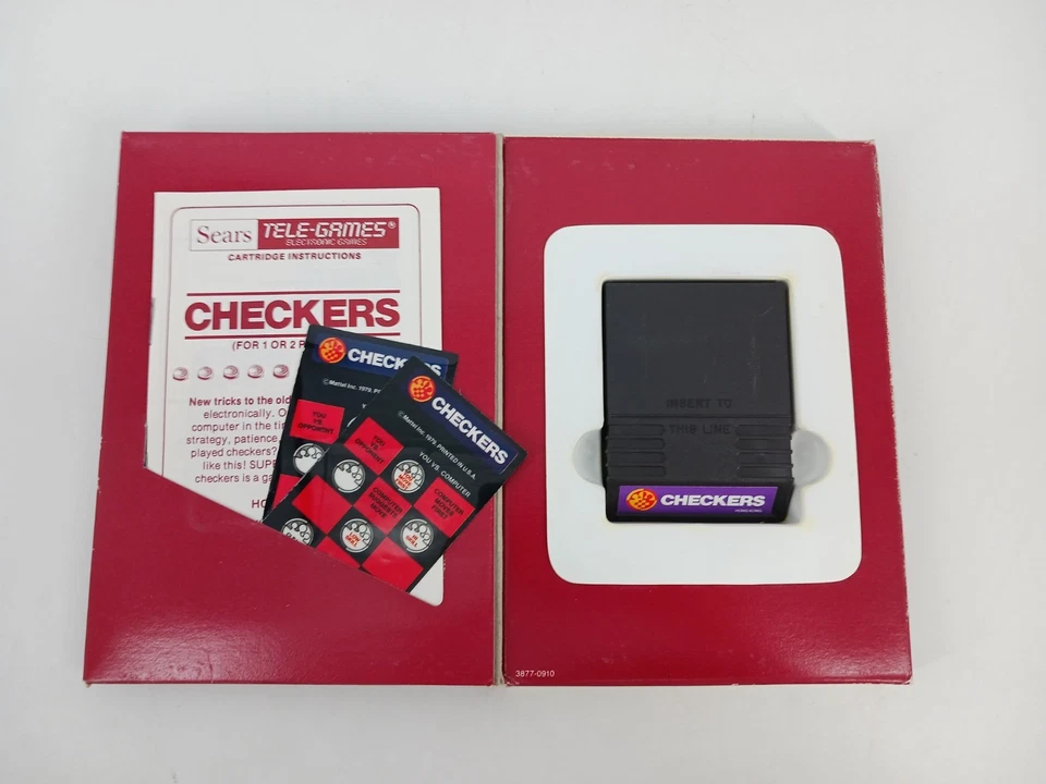 RARE Sears Tele-Games Super Video Arcade Checkers 75215 1979 Complete in Box CIB - Image 2 of 4