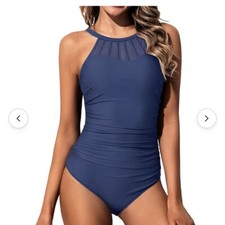 Holipick Women High Neck One Piece Swimsuit Tummy Control Bathing Suit Large NWT