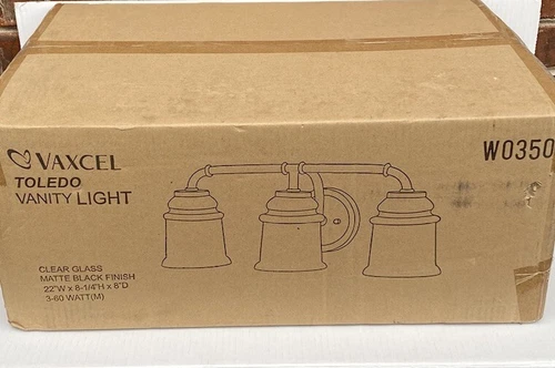 Vaxcel Toledo 3 Light Vanity, Black - W0350 - Picture 5 of 5