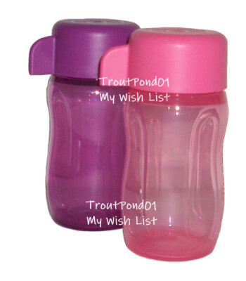 TUPPERWARE Eco Bottles Set 2 Small Mini Sports 90 mL Berry Purple plus Pink New