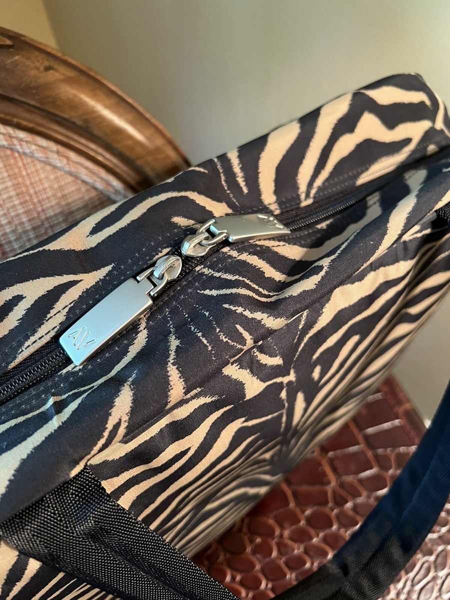 Adrienne Vittadini Zebra Cosmetic Carryon/Compartment Travel Bag