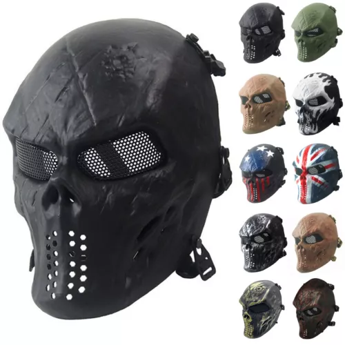 Equipo táctico Airsoft Paintball cara completa combate cráneo juego máscara proteger exterior - Imagen 1 de 30