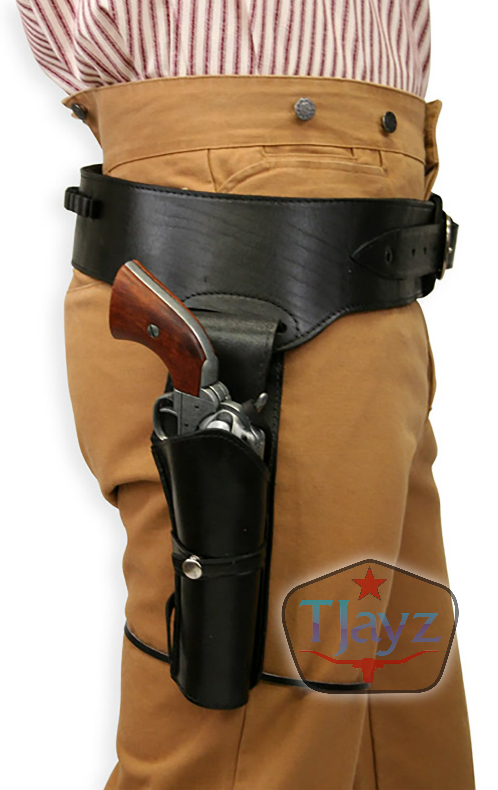 Harnais De Tir Western – Ceinture Avec Holster Cuir – Drop Loop Fast Draw – Sans Marque
