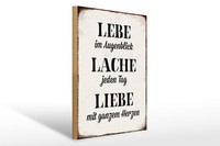 Holzschild Spruch 30X40 Cm Lebe Lache Jeden Tag Liebe Holz Deko Schild
