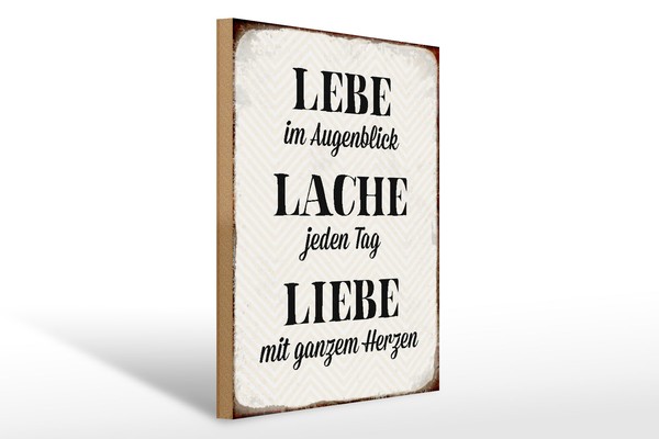 Holzschild Spruch 30X40 Cm Lebe Lache Jeden Tag Liebe Holz Deko Schild-image