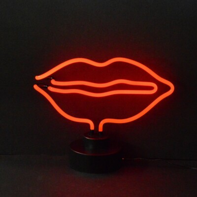 Neon Sign Sexy Red Lips Sculpture Live Nudes Shelf or Table lamp art night light