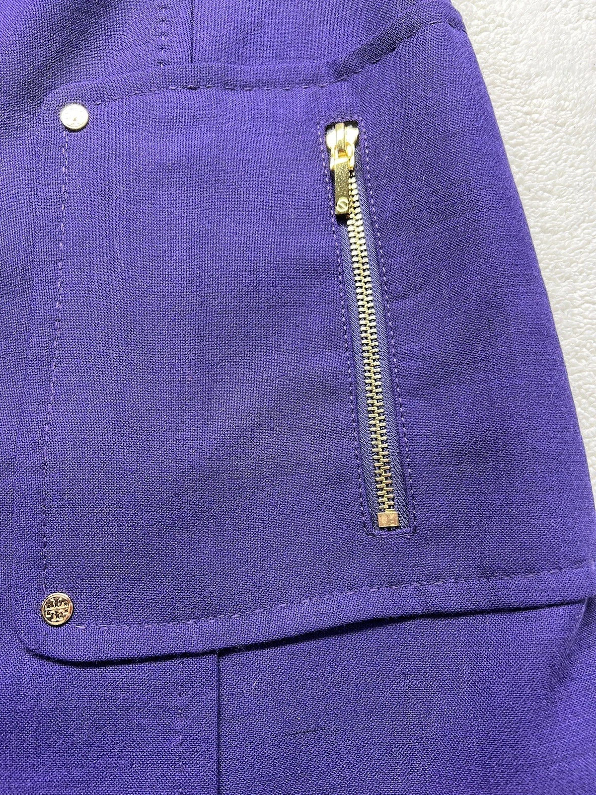 Abito in guaina TORY BURCH misto lana arancione con bottoni oro taglia 4 linee punto