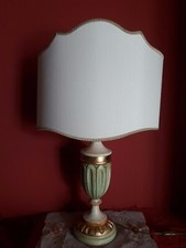 LAMPADA DA TAVOLO LUME LEGNO DECAPE AVORIO ORO ARTISTICO FIORENTINO SHABBY H 75