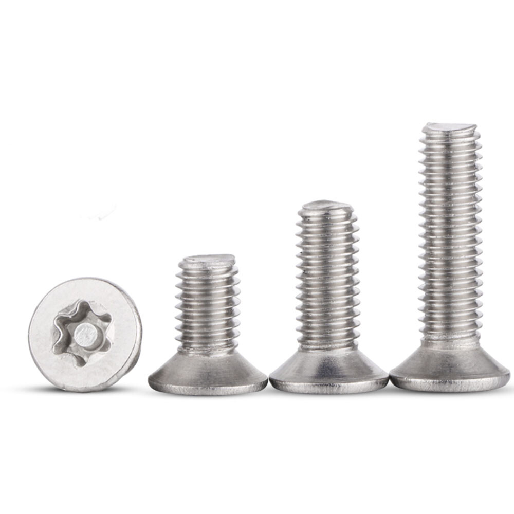 Metric M8 304 Stainless Steel Flat Head Tamper-Proof Torx Security Screw