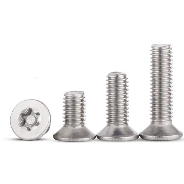 New Metric M8 304 Stainless Steel Flat Head Tamper Resistant Torx