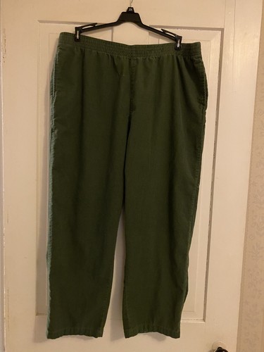 Corduroy Pants Green Casual 