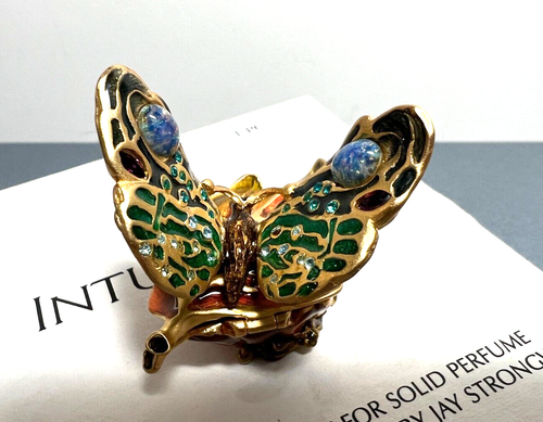 Estee Lauder Intuition 2003 Bejeweled Butterfly Compact; J Strongwater; firmato - Foto 11 di 15