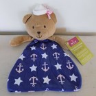 NEW Belle Teddy Bear Sailor Anchor Lovey Pink Navy Blue Baby Security Blanket