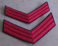 Sergeant Chevrons, Union Artillery, Red on Navy Blue, Civil War,New