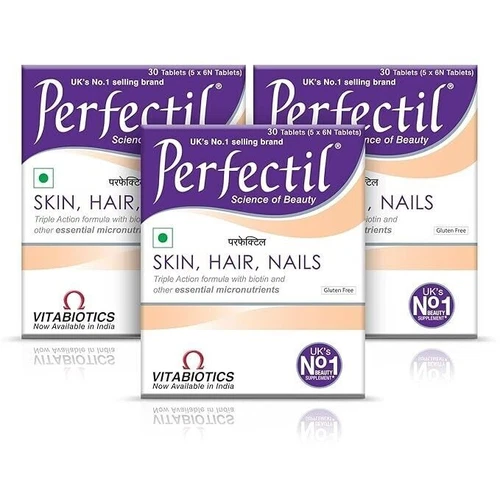 3 x Vitabiotics Perfectil Multivitamin 30 Tablets Biotin for Skin Hair & Nails